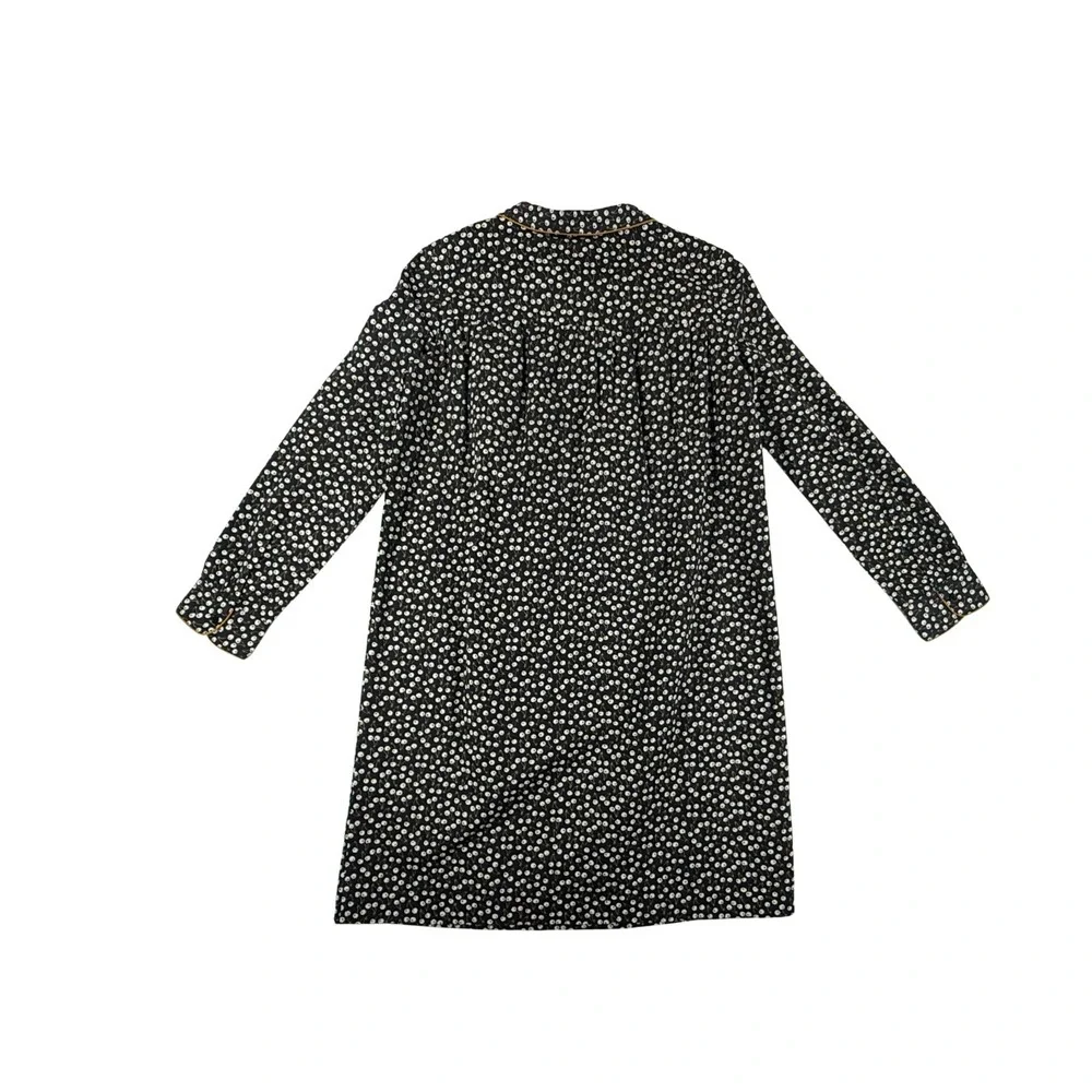 NWT Bonpoint Girls 14A Dorothee Cherry Print Dress Black Long Sleeve Cotton